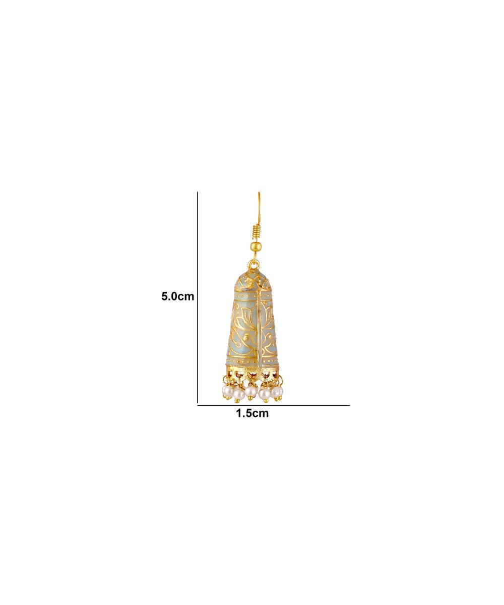 Gold Plated Enamel Earrings