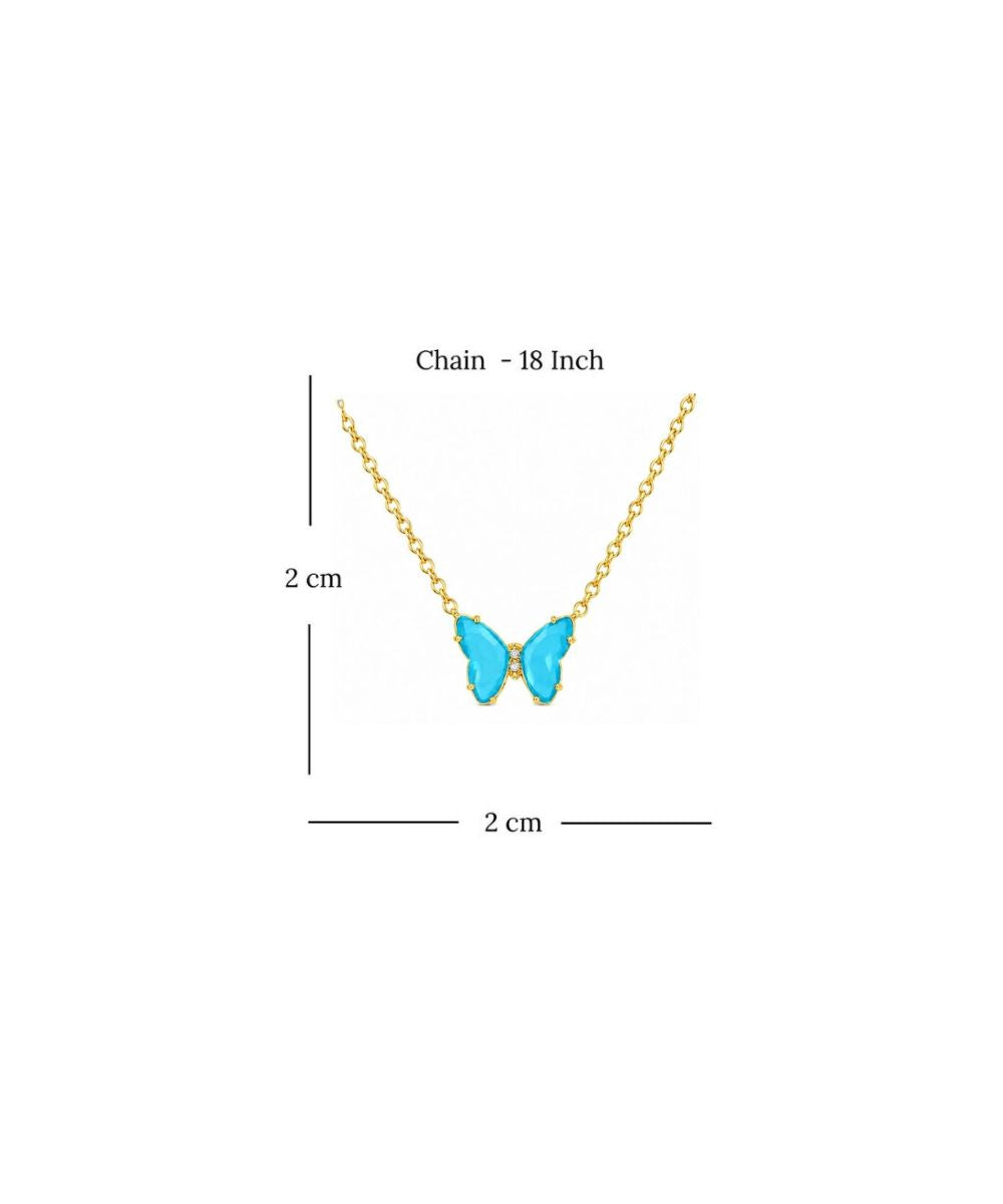 Gold‑Plated Butterfly Charm Pendant Chain