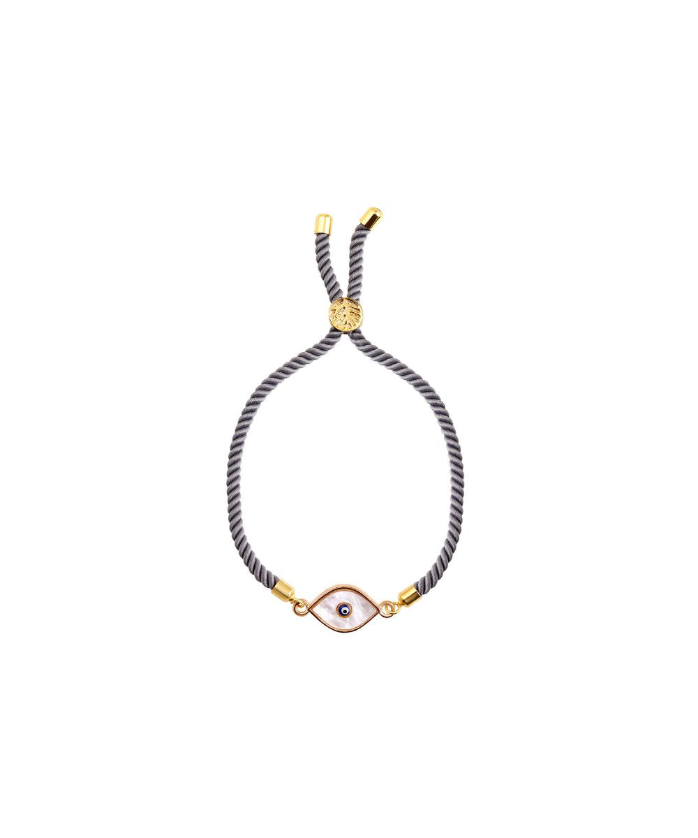 Gold-Plated Evil Eye Adjustable Bracelet