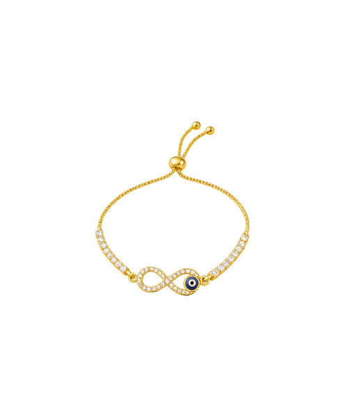 Evil Eye Infinity Bracelet with Cubic Zirconia