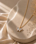 Gold Plated Butterfly Pendant with Evil Eye