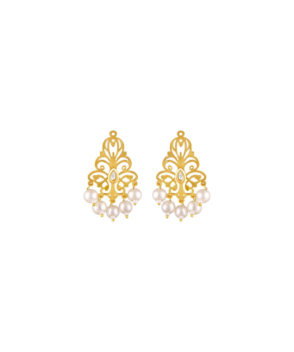 Gold Plated Pearl Drop Earrings
