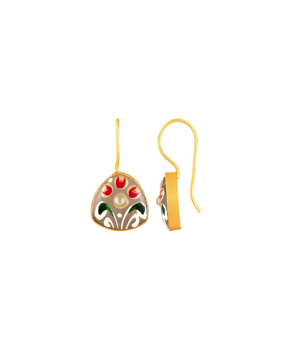 Gold Plated Hand-Painted Earrings