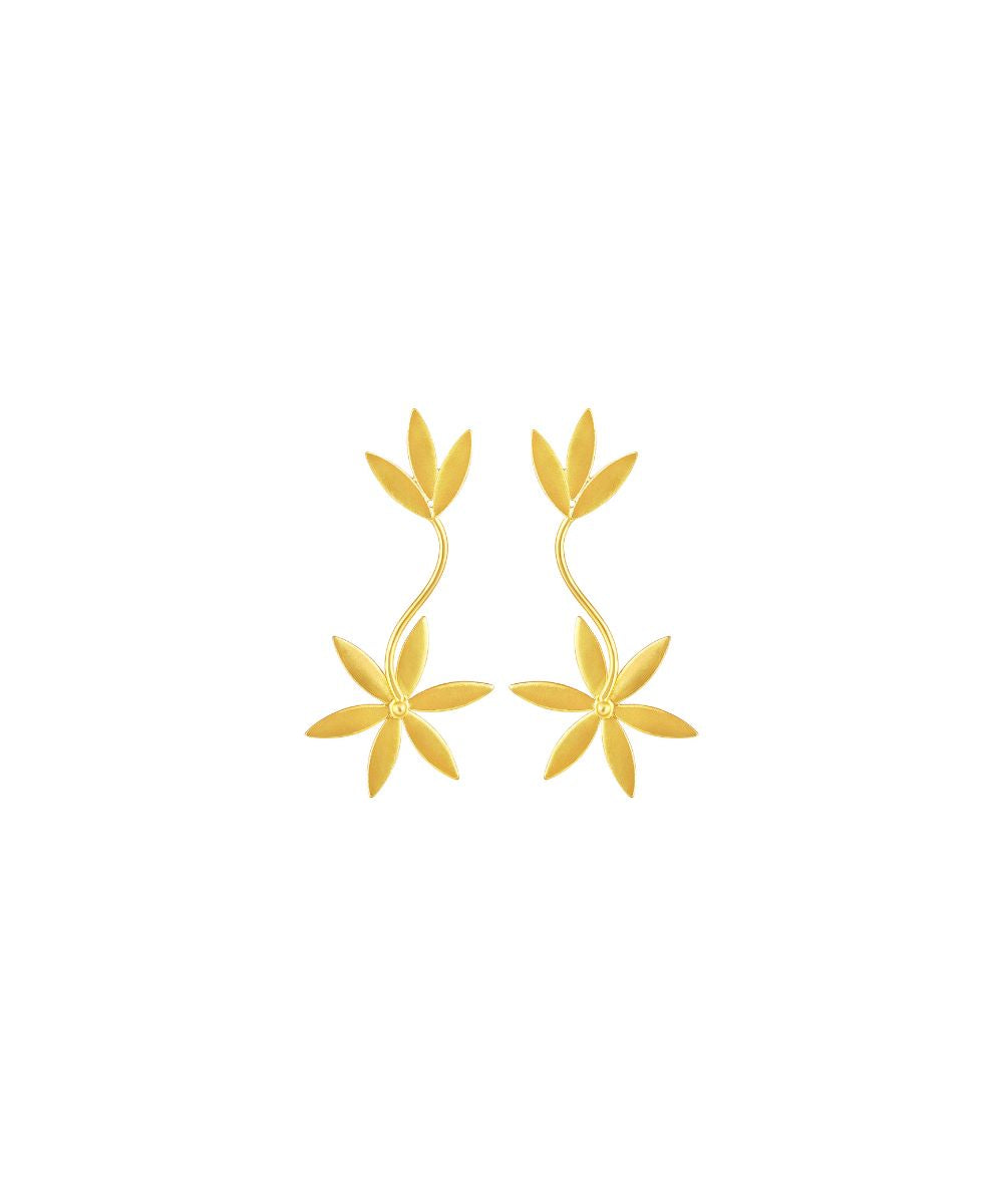 Gold Plated Floral Earrings