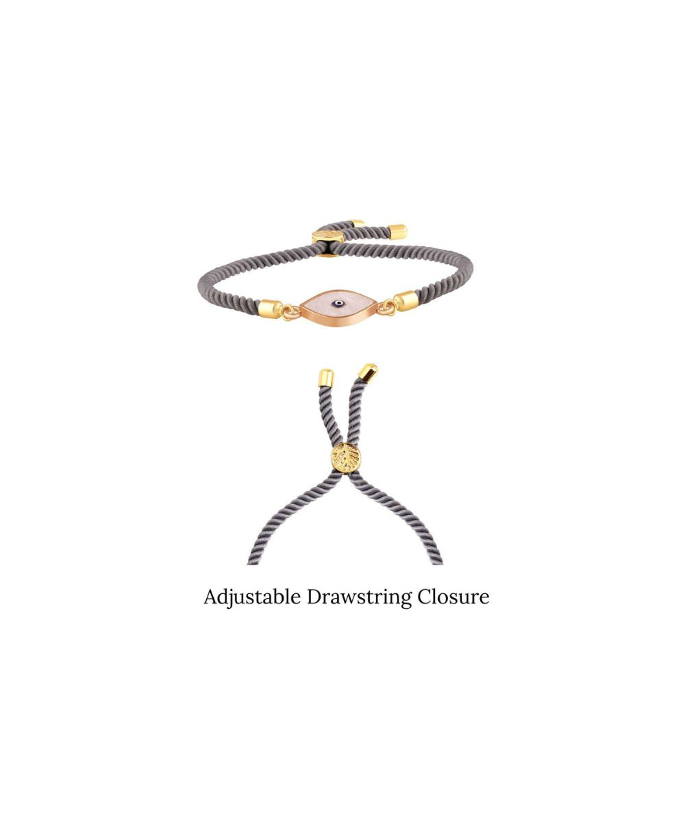 Gold-Plated Evil Eye Adjustable Bracelet