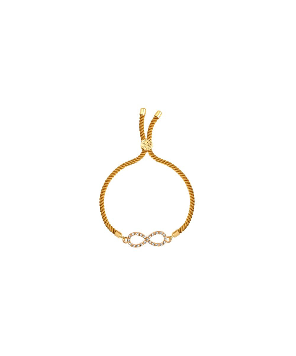 Bdiva 18k Gold-Plated Adjustable Infinity Bracelet with Cubic Zirconia