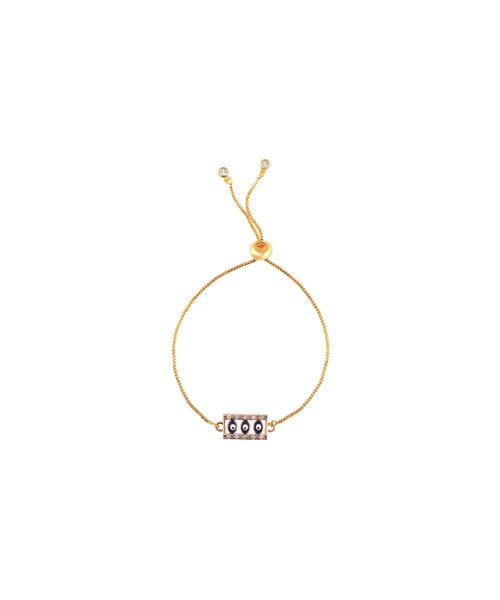 Gold Plated Evil Eye Adjustable Bracelet