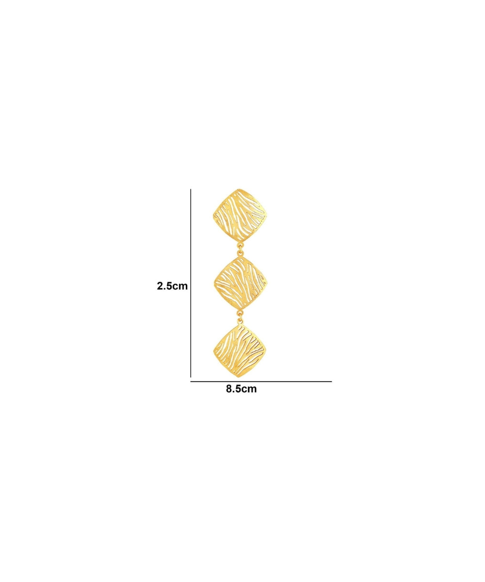 Gold Plated Geometric Drop Earrings