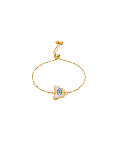 Butterfly Evil Eye Gold-Plated Bracelet