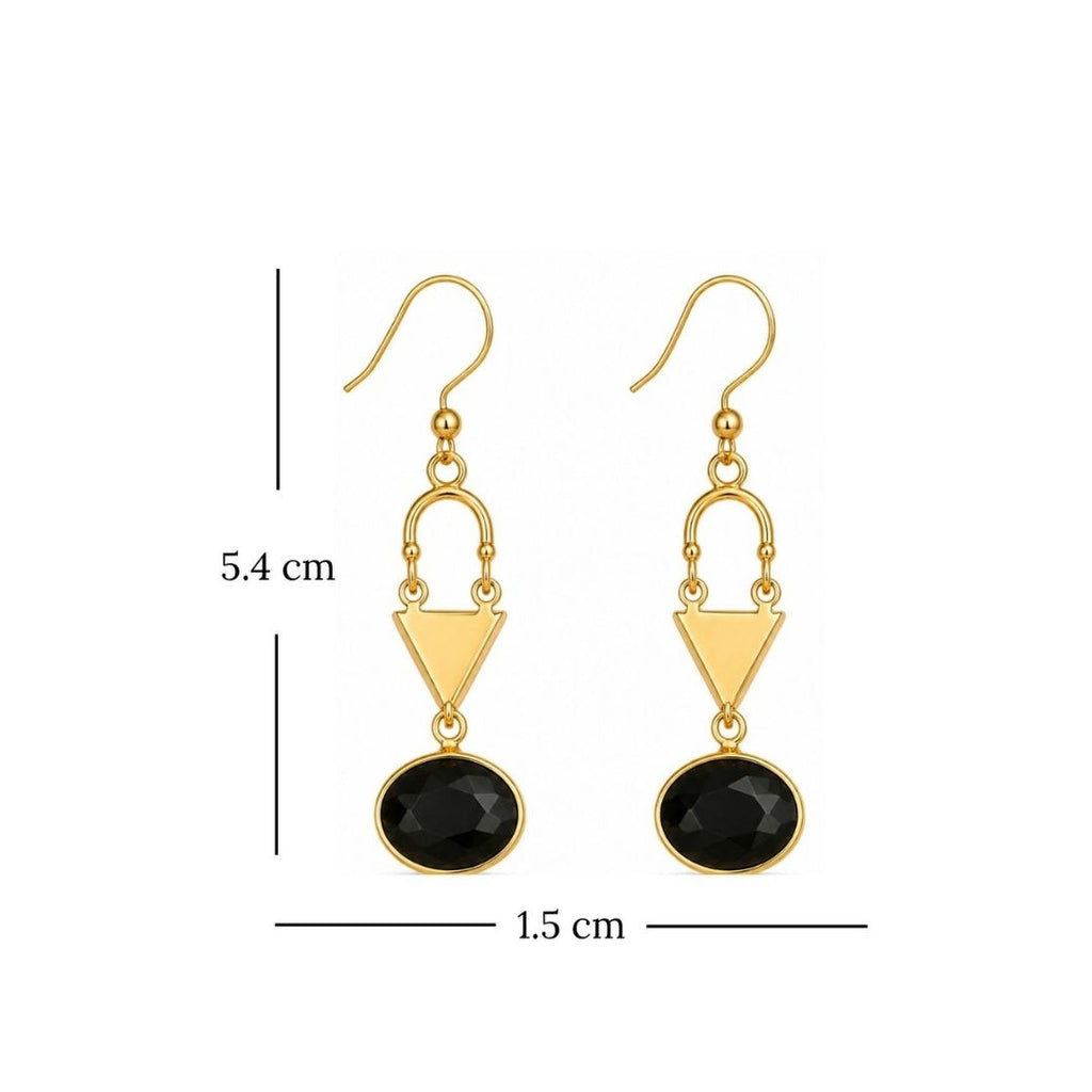 Gold Plated Grey Cubic Ziconia Drop Earrings