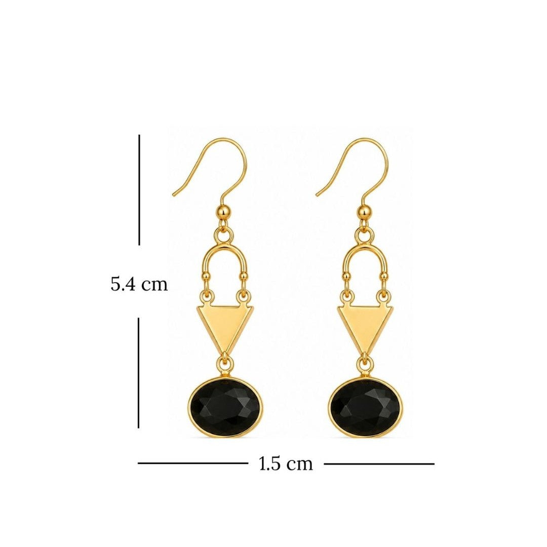 Gold Plated Grey Cubic Ziconia Drop Earrings