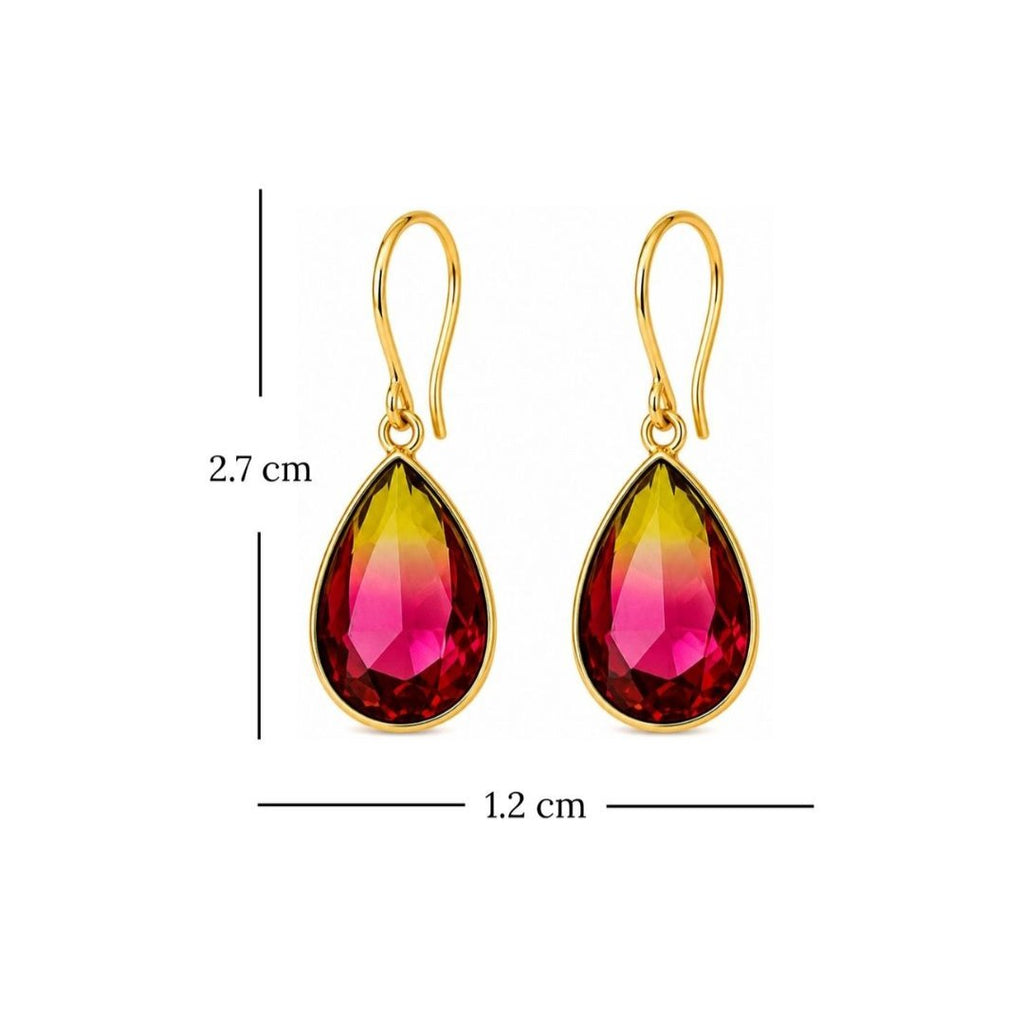 Gold Plated Ombre Cubic Zirconia Drop Earrings