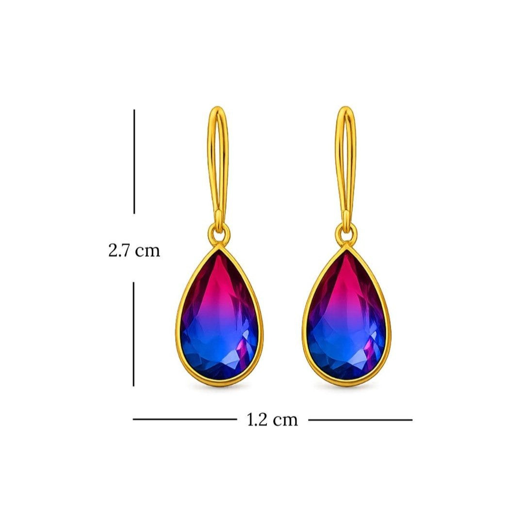 Gold Plated Ombre Cubic Zirconia Drop Earrings