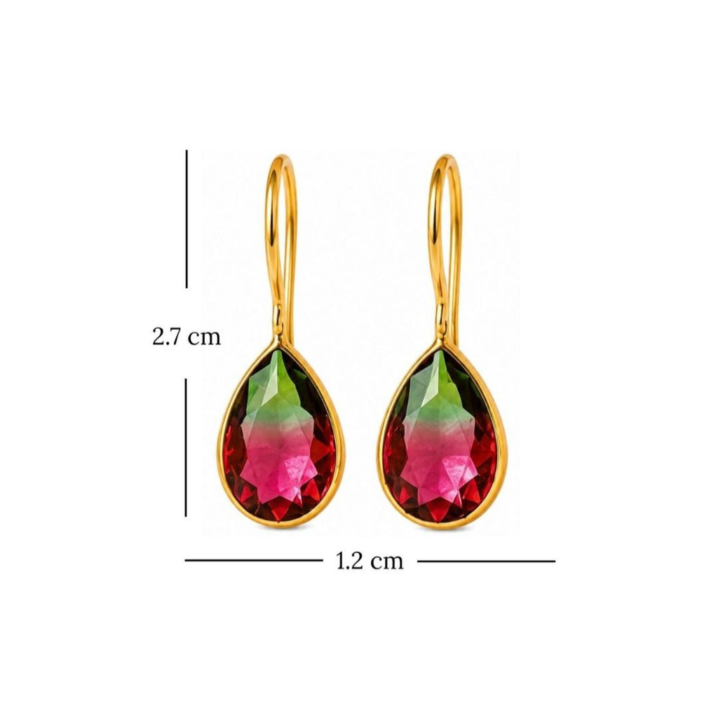 Gold Plated Ombre Cubic Zirconia Drop Earrings