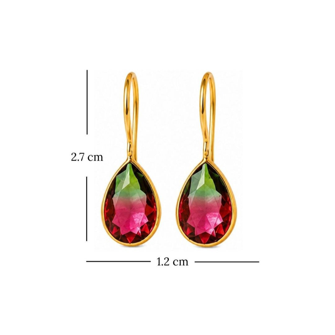 Gold Plated Ombre Cubic Zirconia Drop Earrings