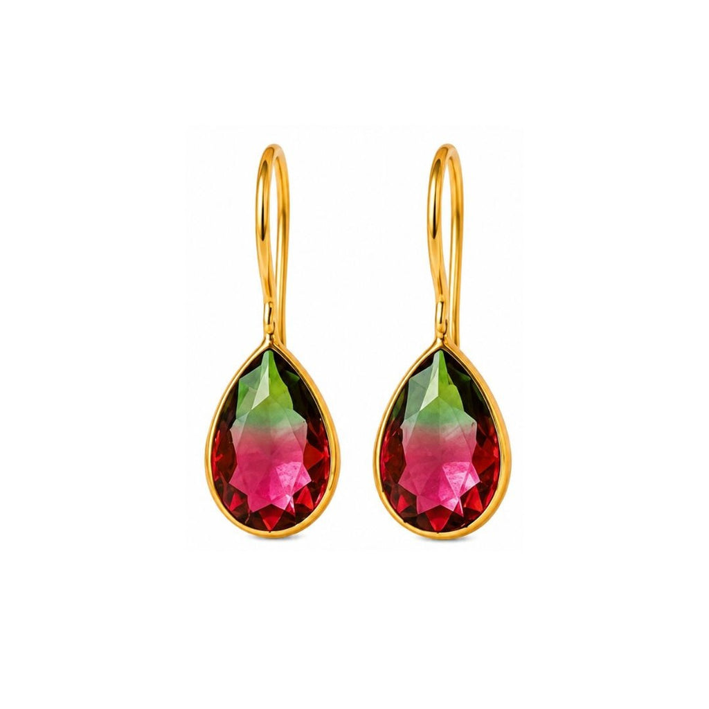 Gold Plated Ombre Cubic Zirconia Drop Earrings