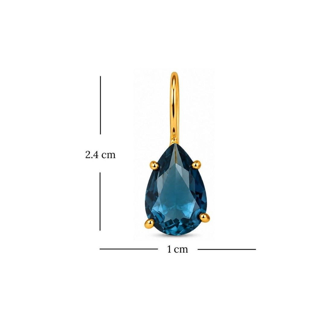 Gold Plated Pear Shape Cubic Zirconia Drop Earrings