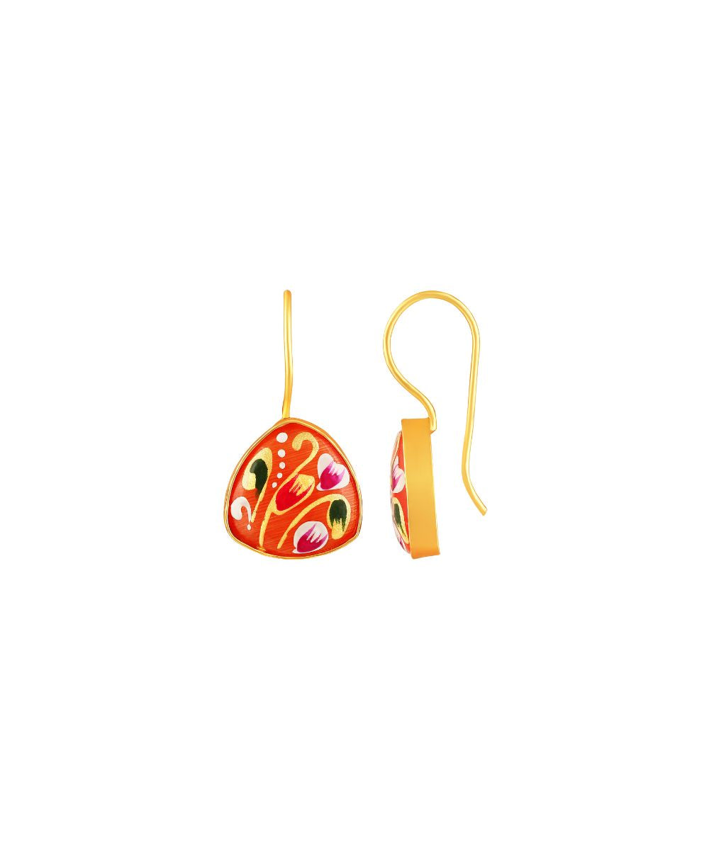 Gold Plated Hand-Painted Earrings