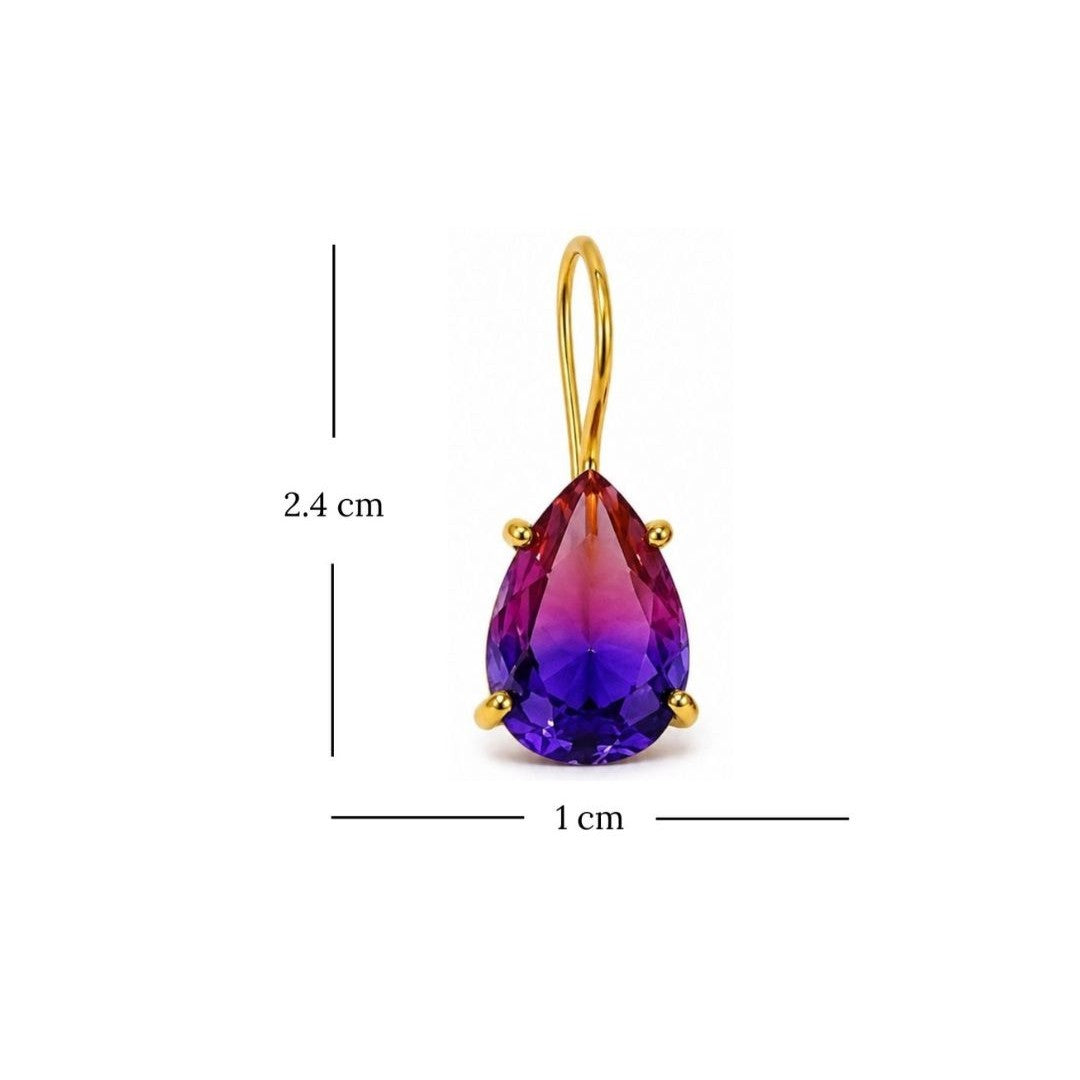 Gold Plated Pear Shape Cubic Zirconia Drop Earrings