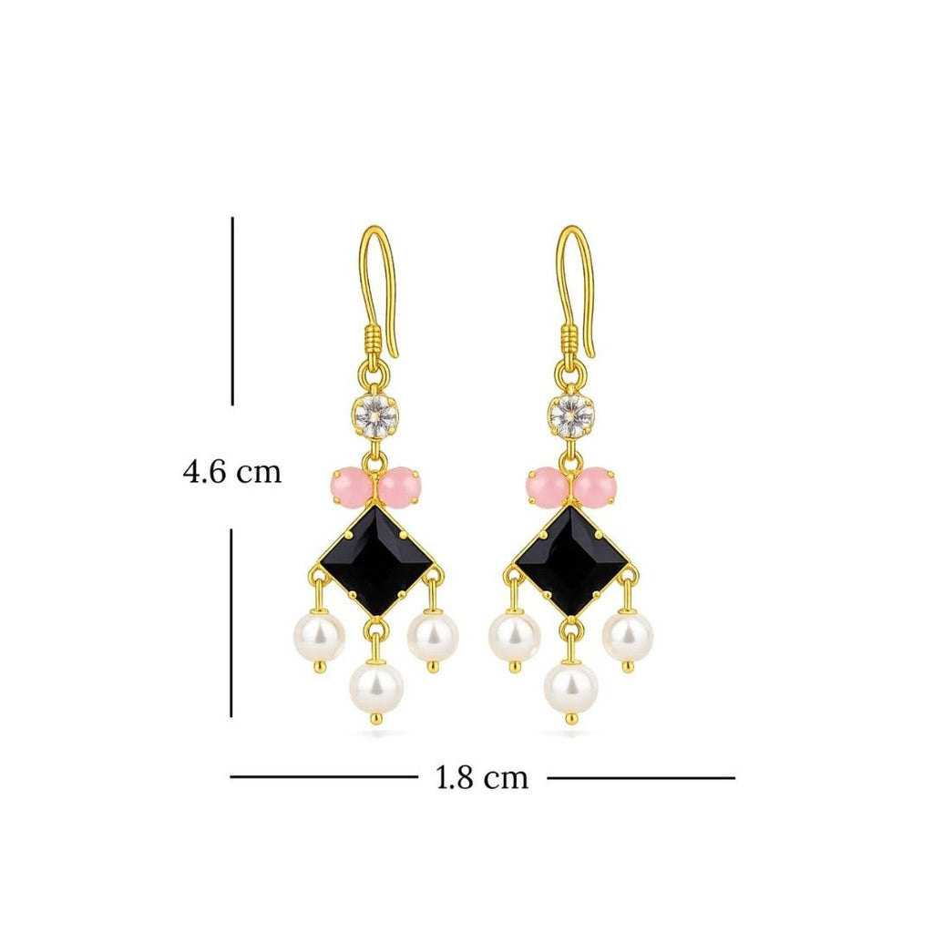 Gold Plated Cubic Zirconia Pearl Drop Earrings