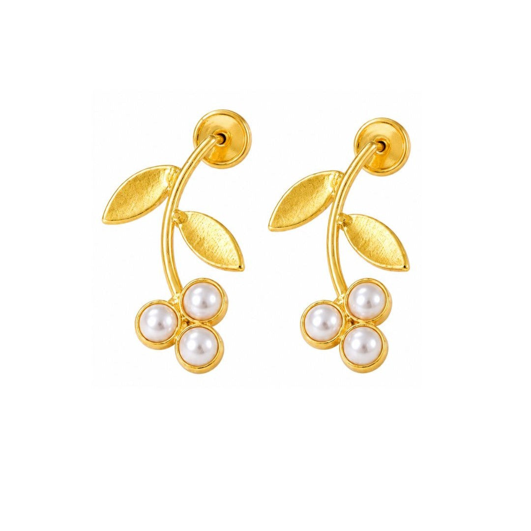 Gold Plated Pearl Drop Earrings
