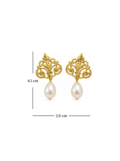 Gold Plated Pearl Drop Earrings