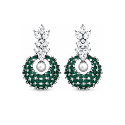 Rhodium Plated CZ Earrings