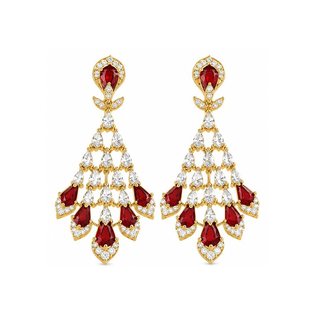 Gold Plated Cubic Zirconia Drop Earrings