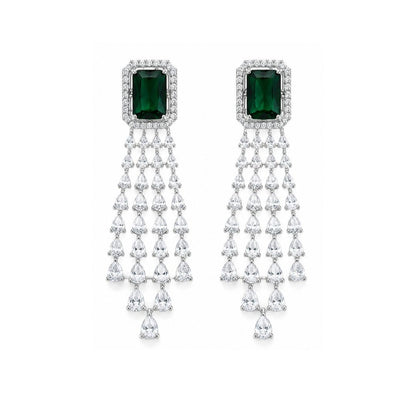 Rhodium Plated CZ Earrings