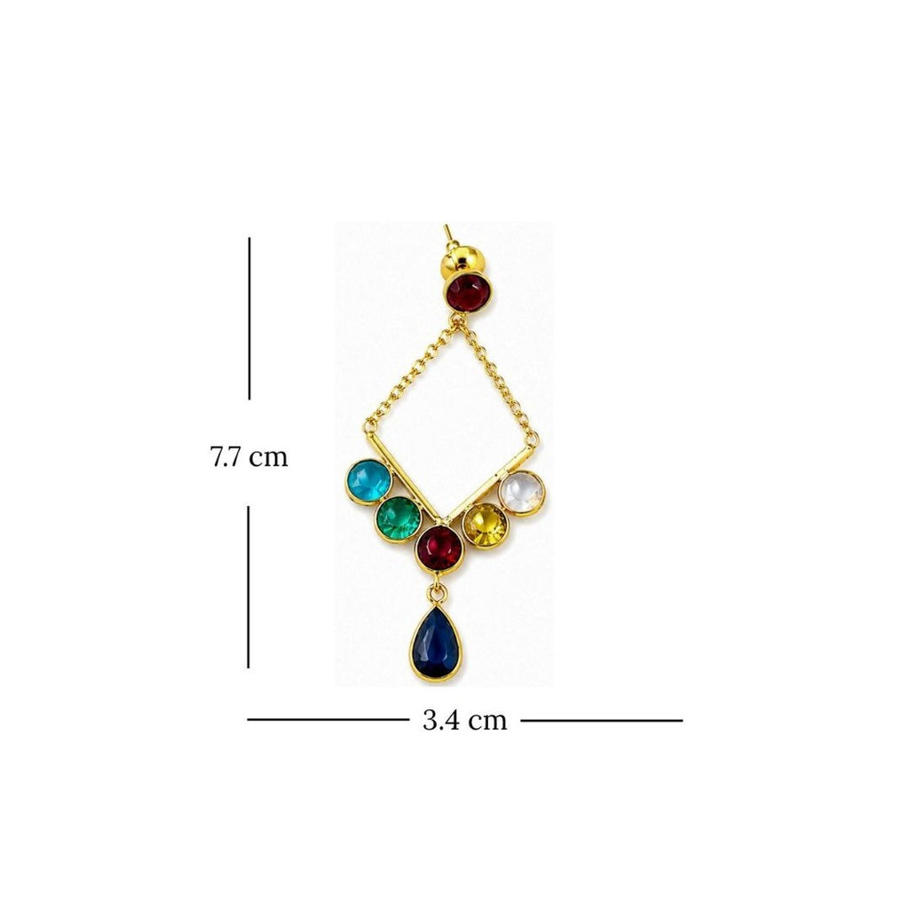 Gold Plated Cubic Zirconia Drop Earrings