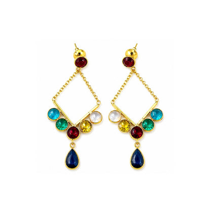 Gold Plated Cubic Zirconia Drop Earrings