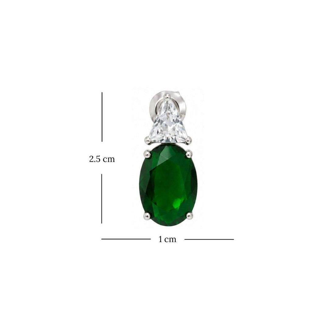 Rhodium Plated Cubic Zirconia Earrings