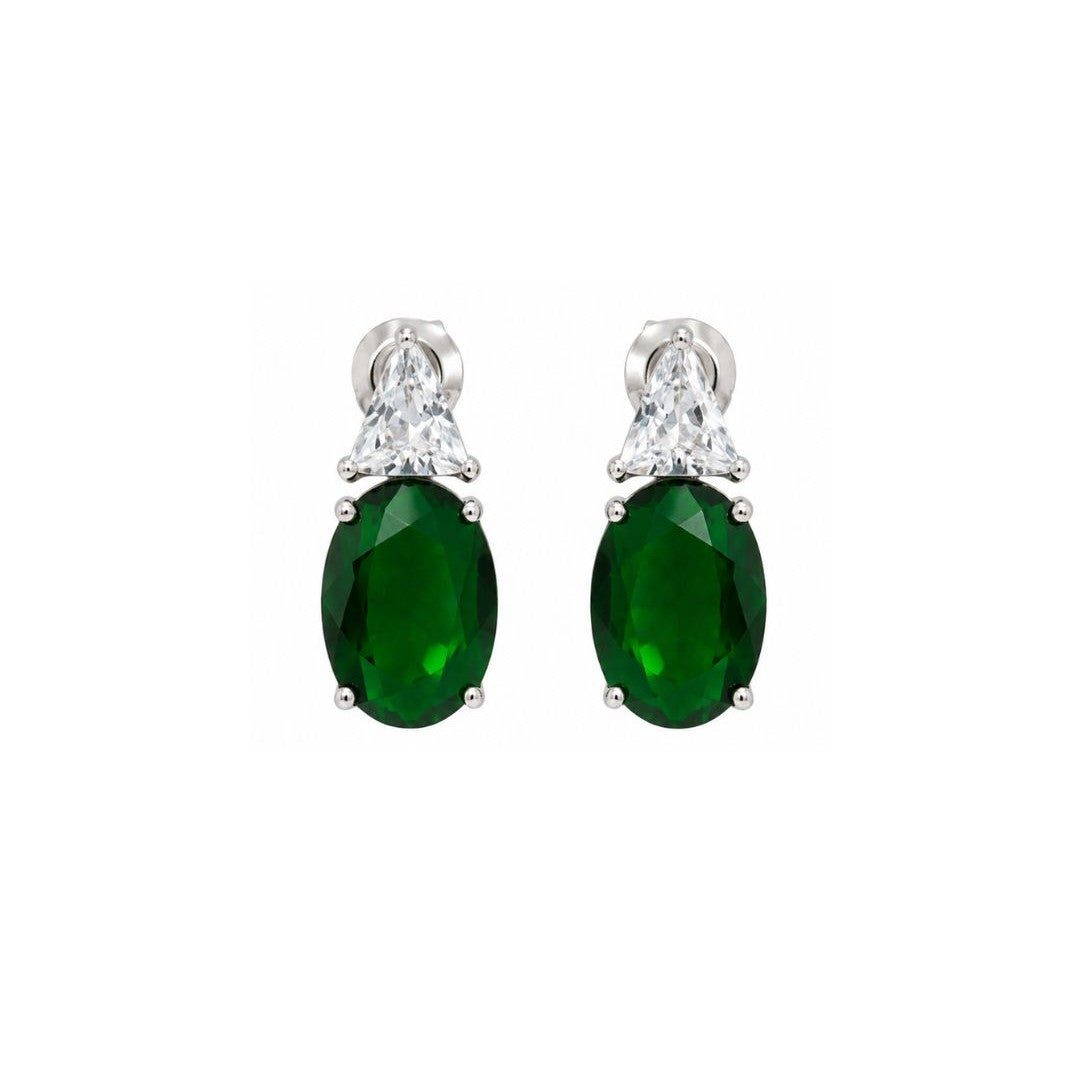 Rhodium Plated Cubic Zirconia Earrings
