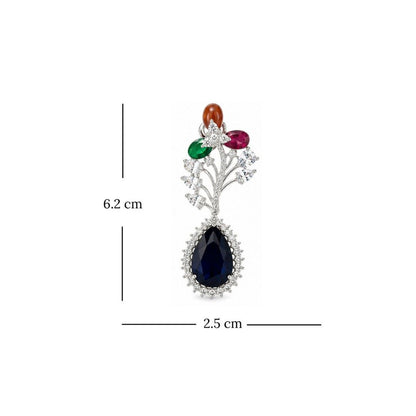 Rhodium Plated Cubic Zirconia Earrings