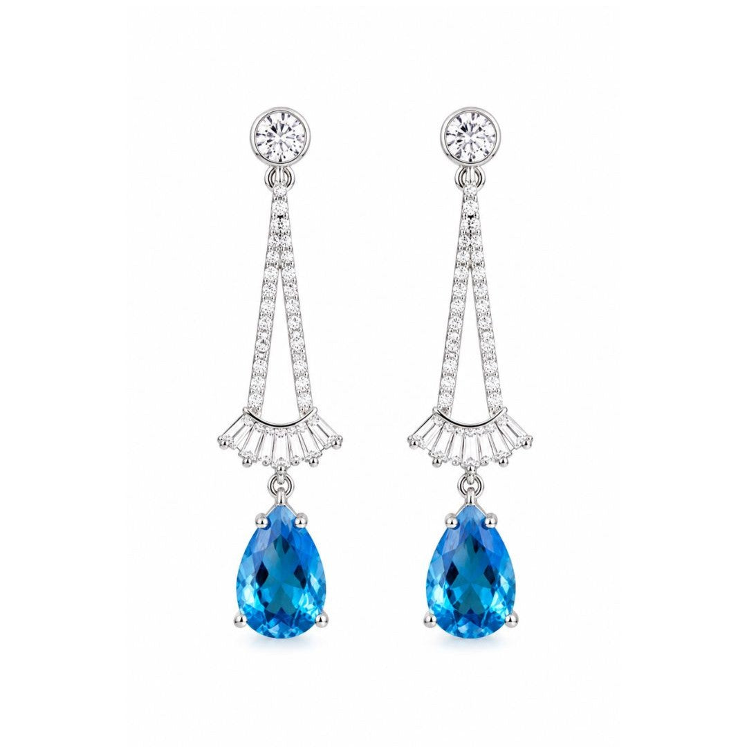 Rhodium Plated CZ Earrings