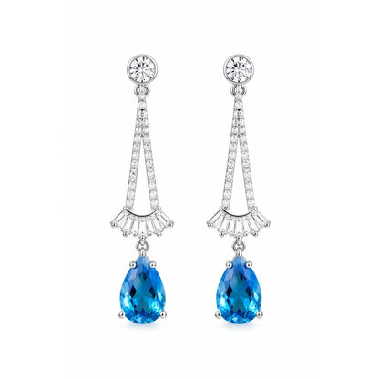 Rhodium Plated CZ Earrings