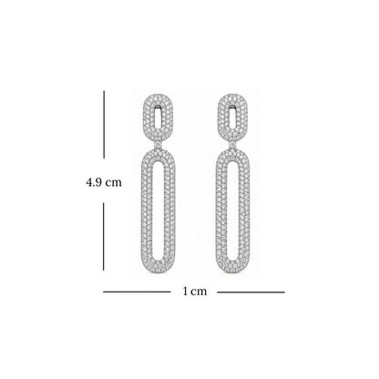 Rhodium Plated Cubic Zirconia Earrings