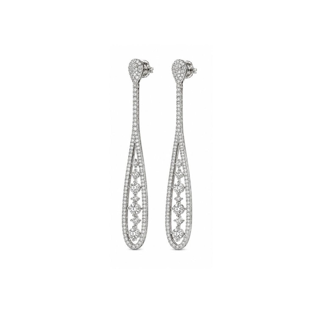 Rhodium Plated Cubic Zirconia Earrings