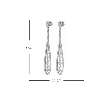 Rhodium Plated Cubic Zirconia Earrings