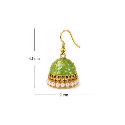 Gold Plated Pearl Jhumki Earrings
