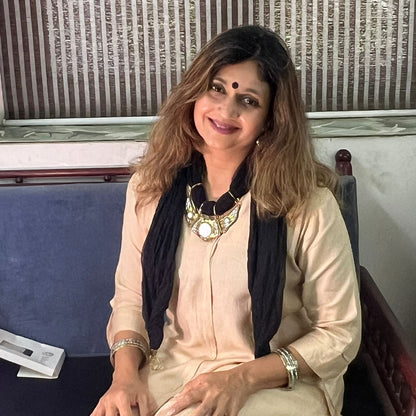 Georgette Scarf With Indian Jewelry