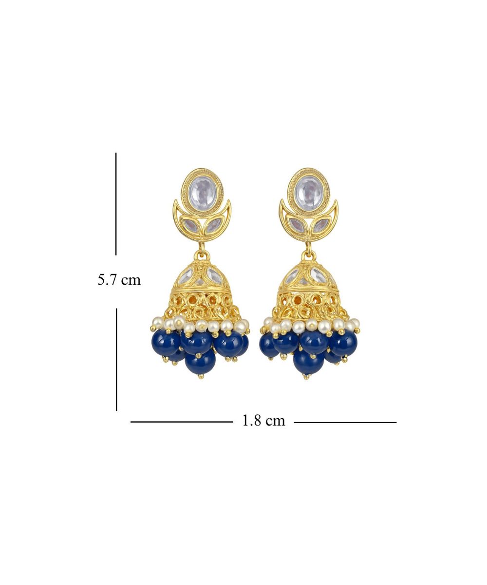 Gold Plated Kundan Jhumki Earrings