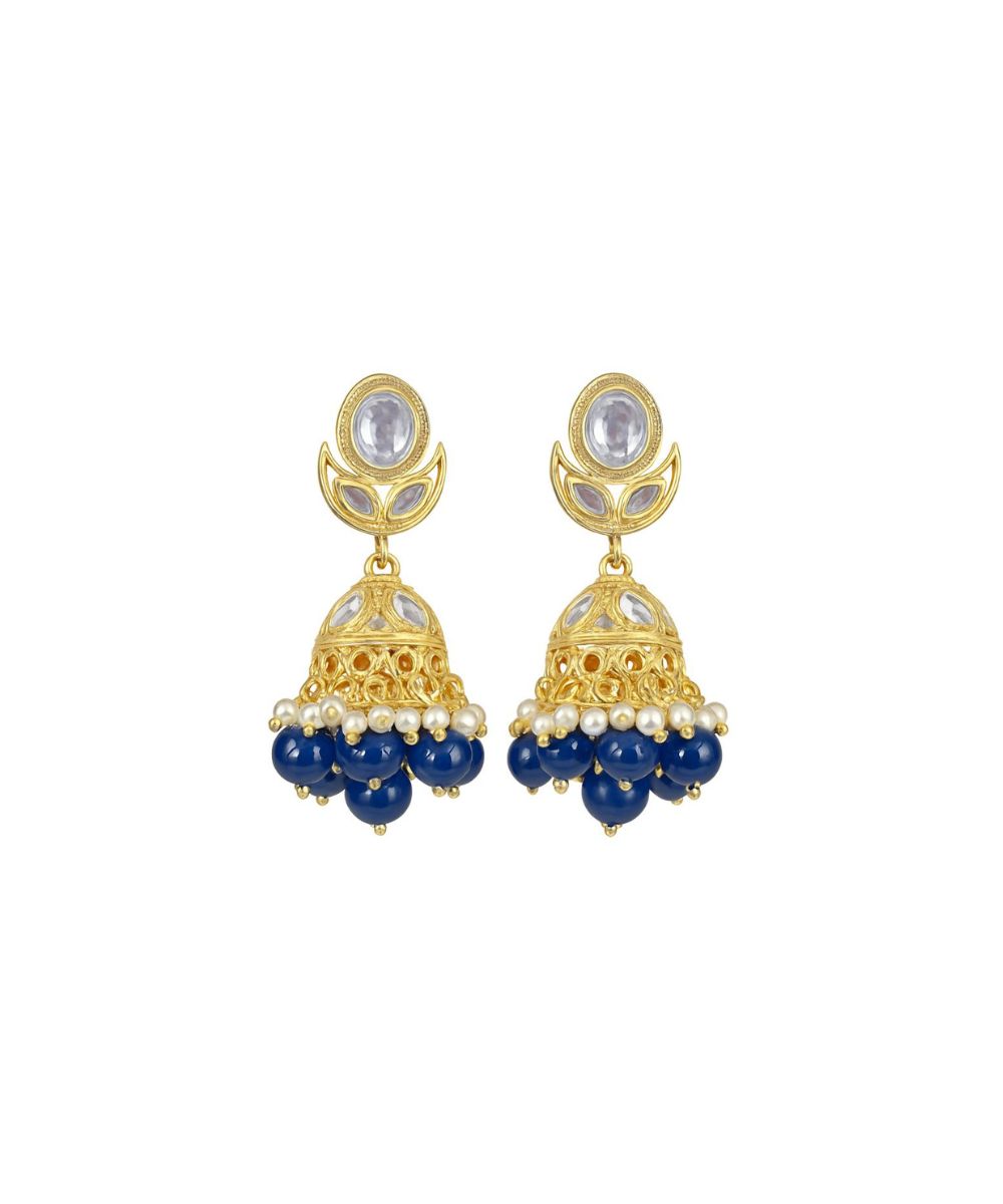 Gold Plated Kundan Jhumki Earrings