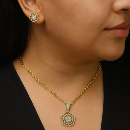 Gold-Plated Cubic Zirconia Pendant Set
