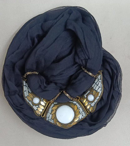 Georgette Scarf With Indian Jewelry