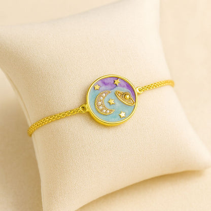 Gold-Plated Half-Moon Adjustable Bracelet