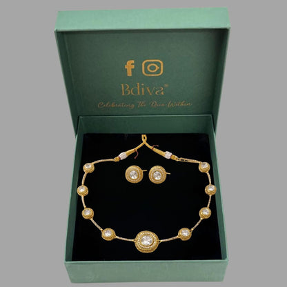 Polki Gold-Plated Kundan Choker Set