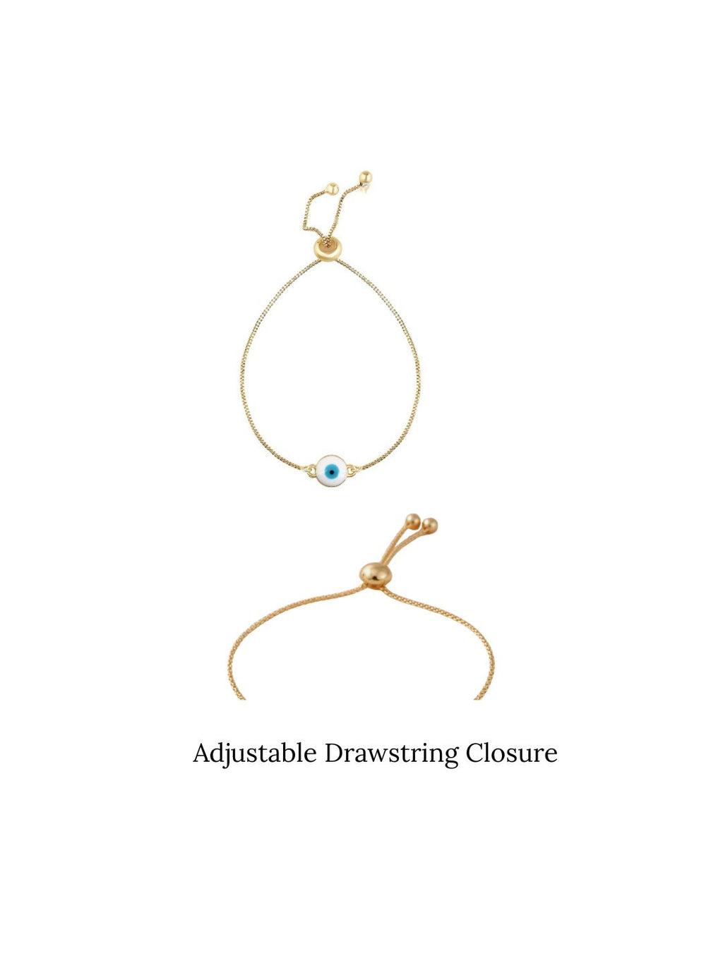 Gold Plated Evil Eye Adjustable Bracelet