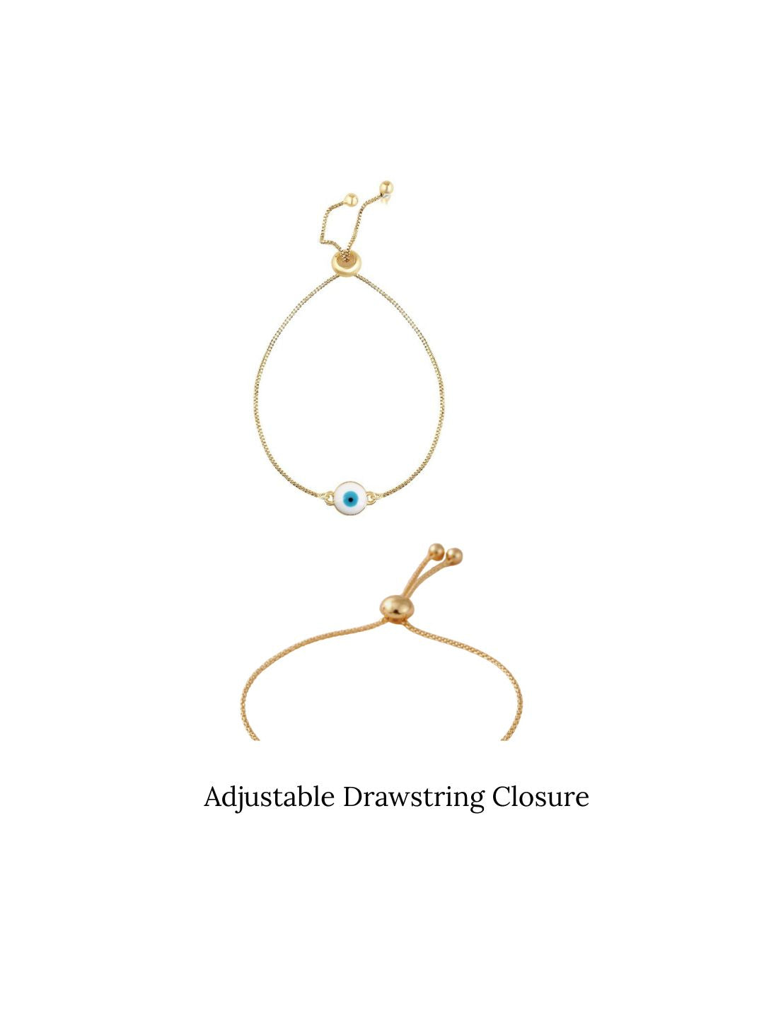Gold Plated Evil Eye Adjustable Bracelet