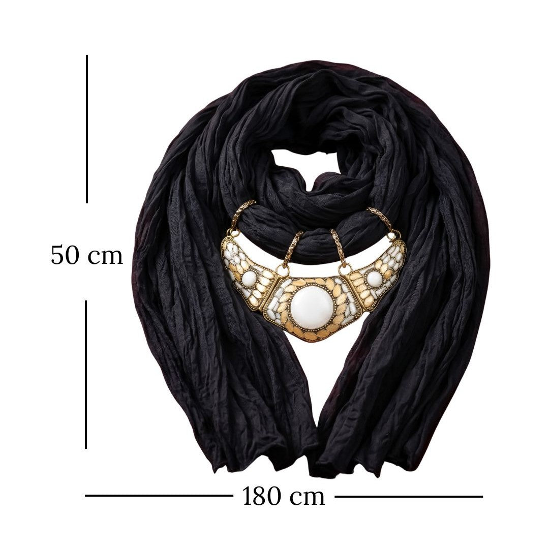 Georgette Scarf With Indian Jewelry